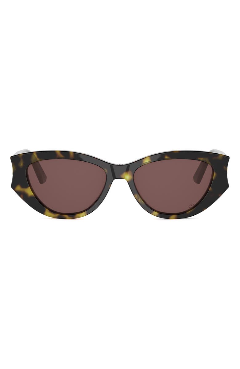 DIOR 'DiorGlow B1I 53mm Cat Eye Sunglasses, Main, color, Dark Havana / Brown