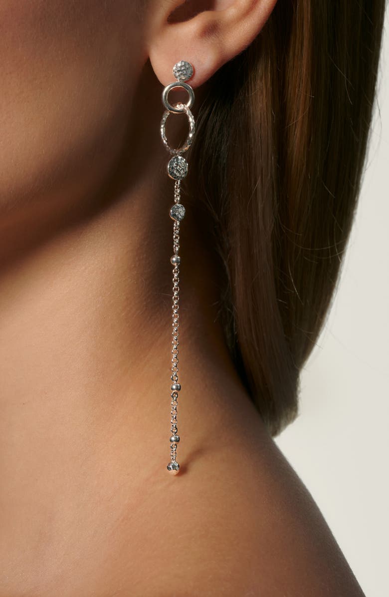 John Hardy Dot Hammered Long Drop Earrings, Alternate, color, 
