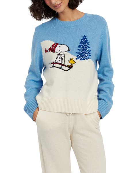Wool-cashmere Snoopy On The Slopes Sweater