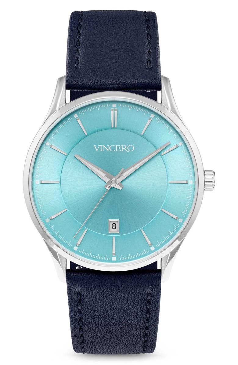 Vincero Kairos Leather Strap Watch, 38mm, Main, color, Carolina