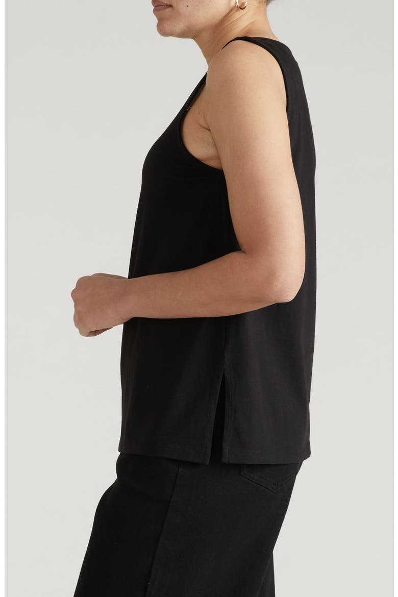 Noyack Breton Stripe Tank, Alternate, color, SOLID BLACK