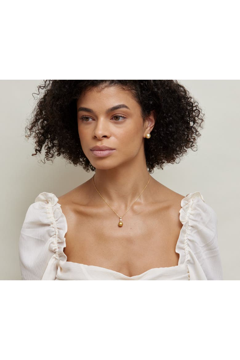 Golden Pearl & Diamond Michelle Pendant, Alternate, color, Golden Pearl