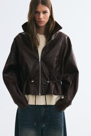 H&M Coated Jacket With Stand-Up Collar