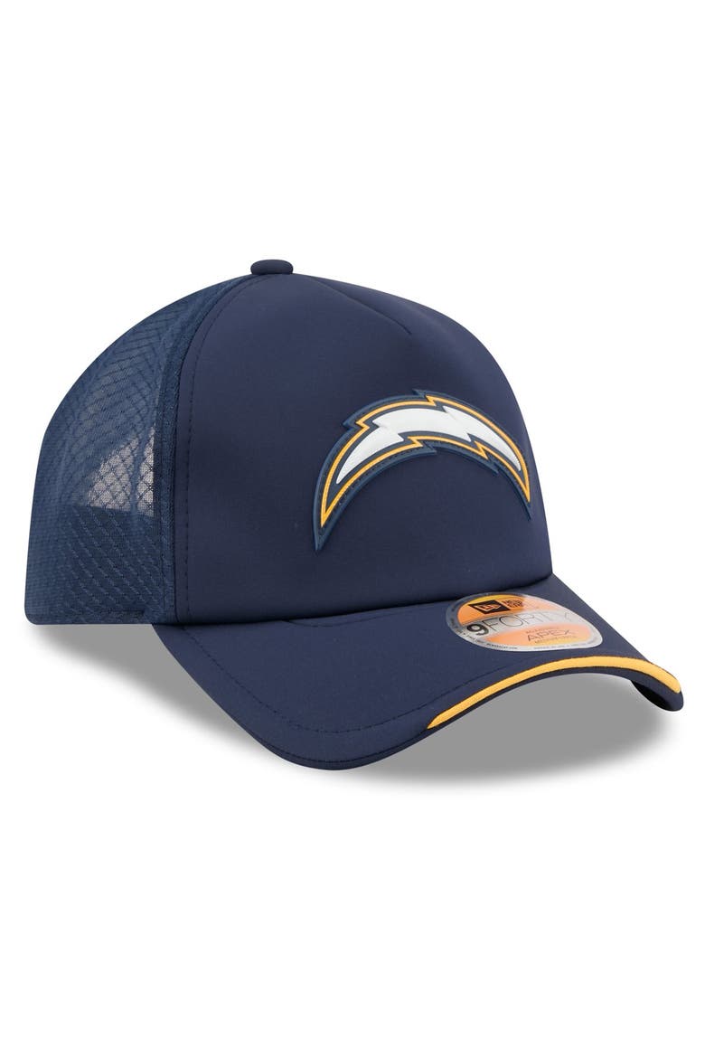 Men's New Era Navy Los Angeles Chargers 2026 Sideline Apex 9FORTY Adjustable Trucker Hat, Alternate, color, Navy