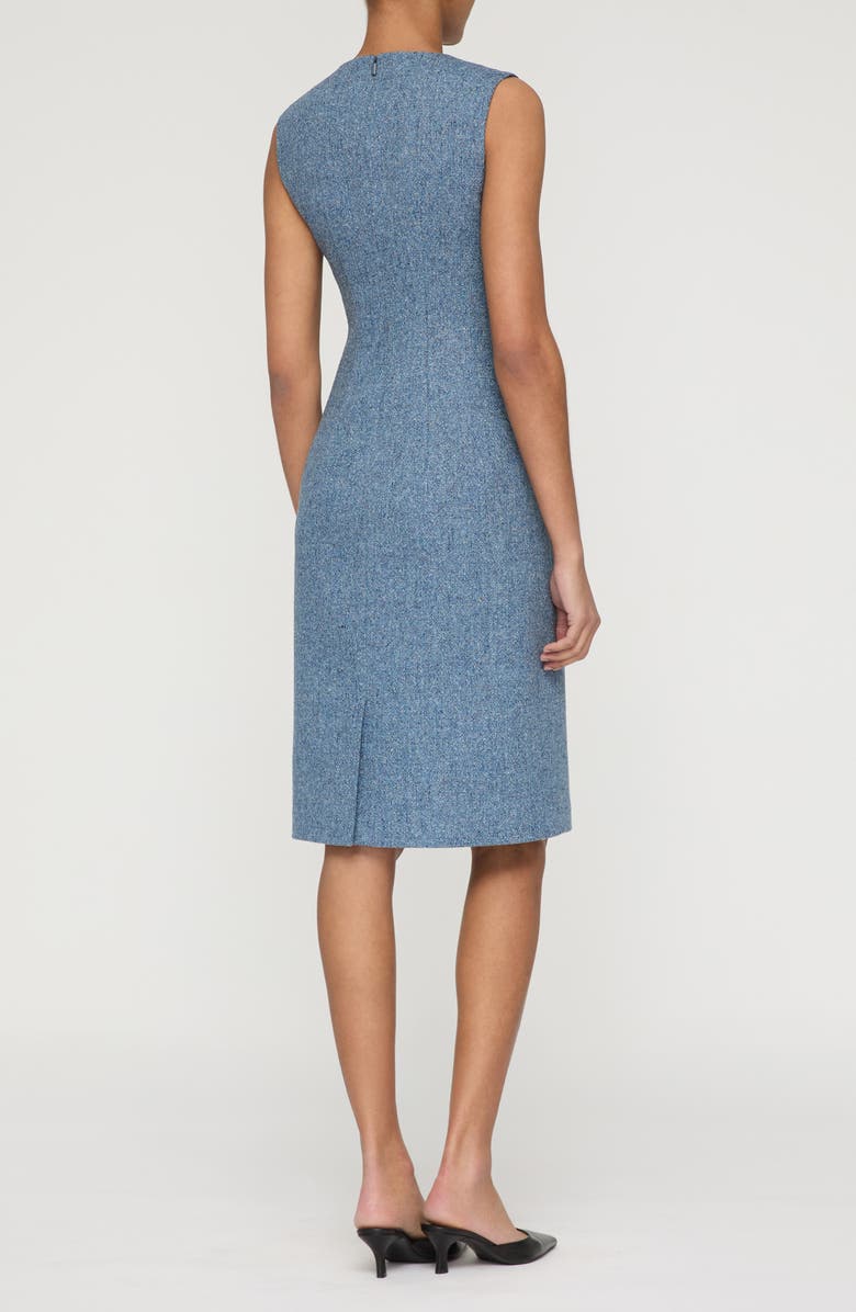 Lafayette 148 New York Sleeveless Donegal Tweed Sheath Dress, Alternate, color, Bluebell Multi