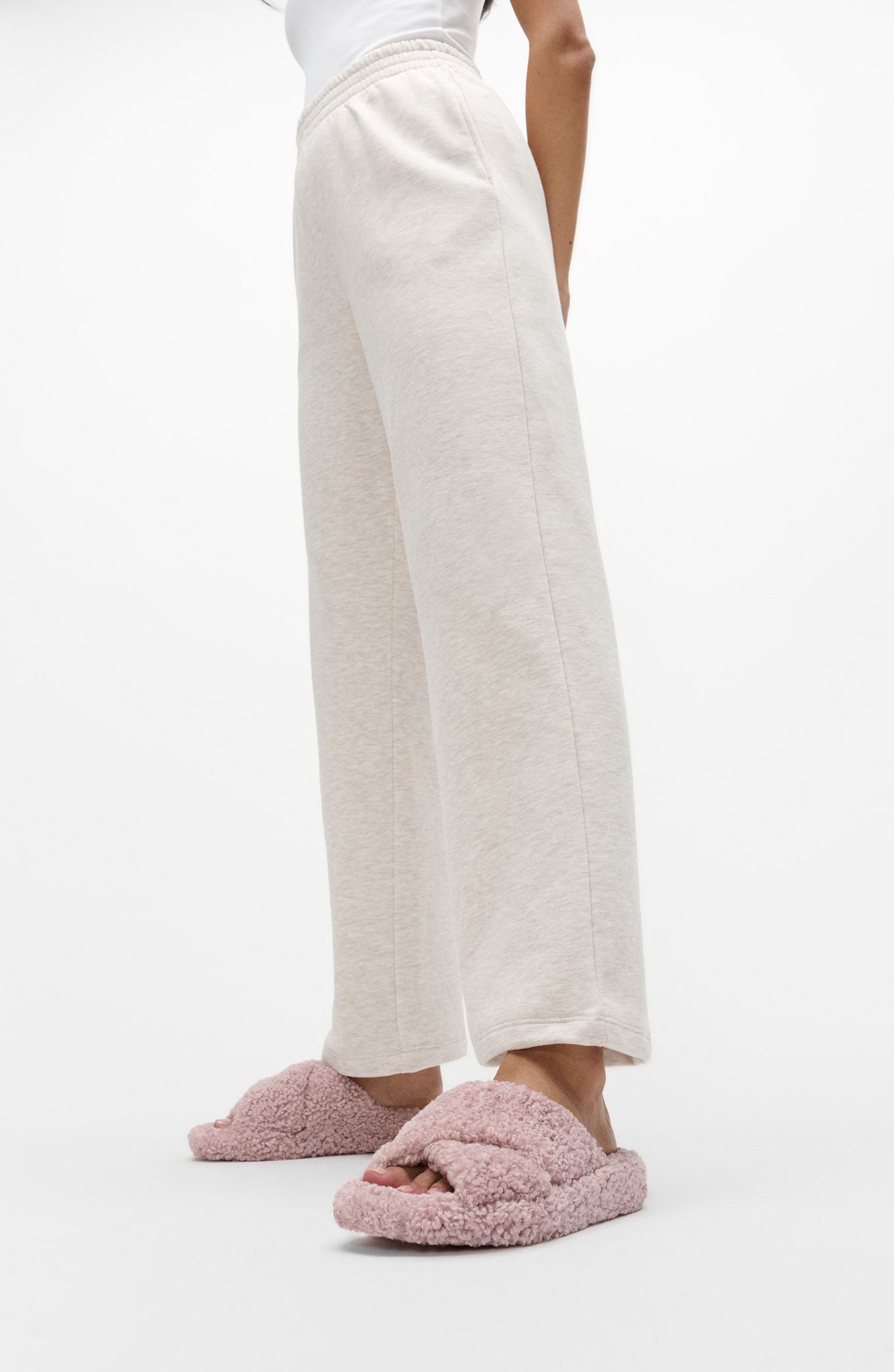 FitFlop iQushion High Pile Fleece Slipper, Alternate, color, Dusky Pink