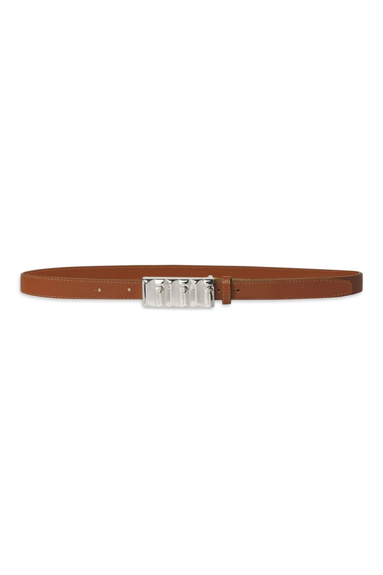 The Sculptural Leather Belt, Main, color, COGNAC