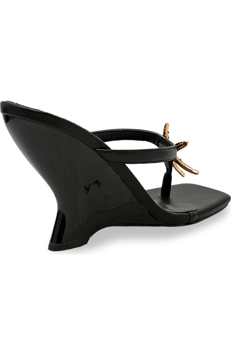CHASE AND CHLOE Starfish Post Toe Wedge Heel Sandal, Alternate, color, Black