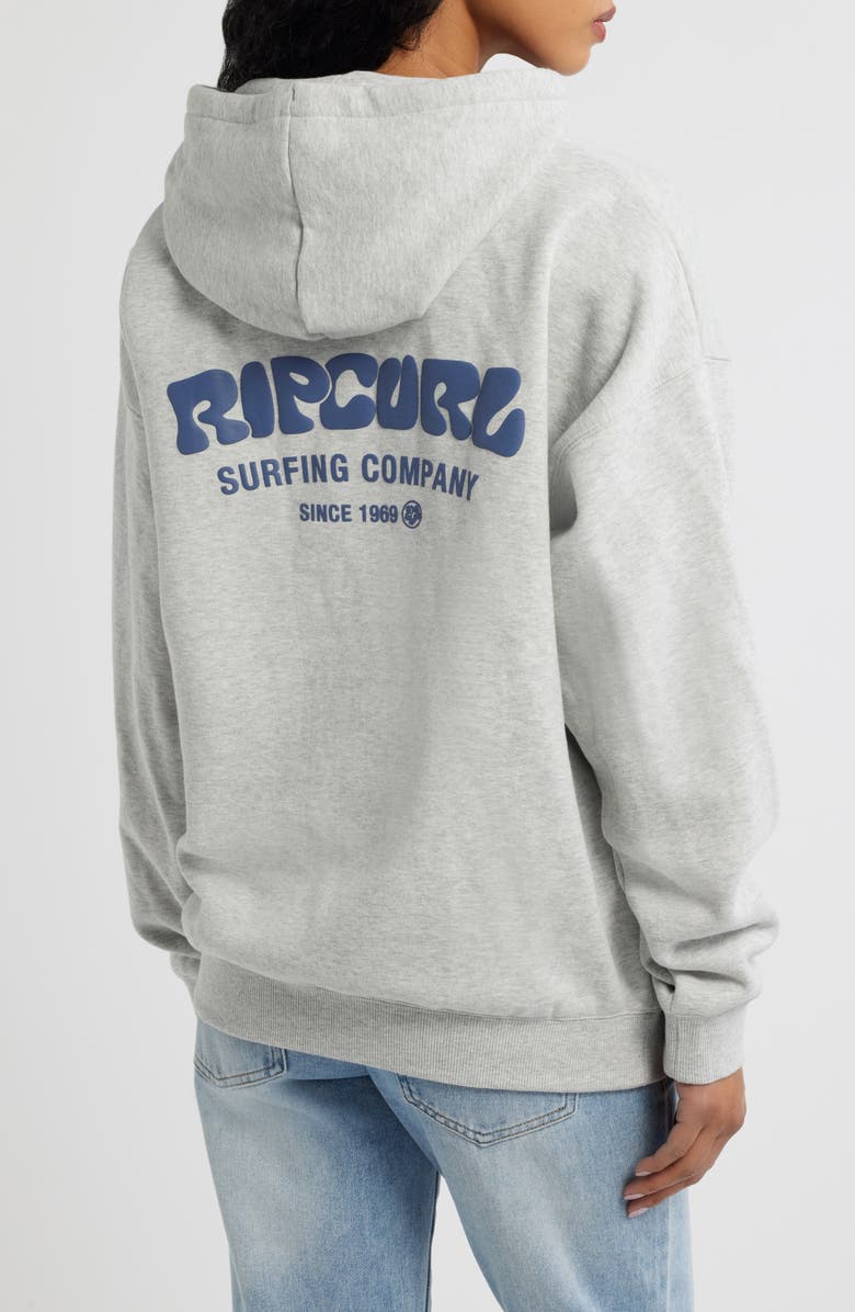 Rip Curl Surf Puff Print Graphic Hoodie, Alternate, color, Grey Marle/ Navy