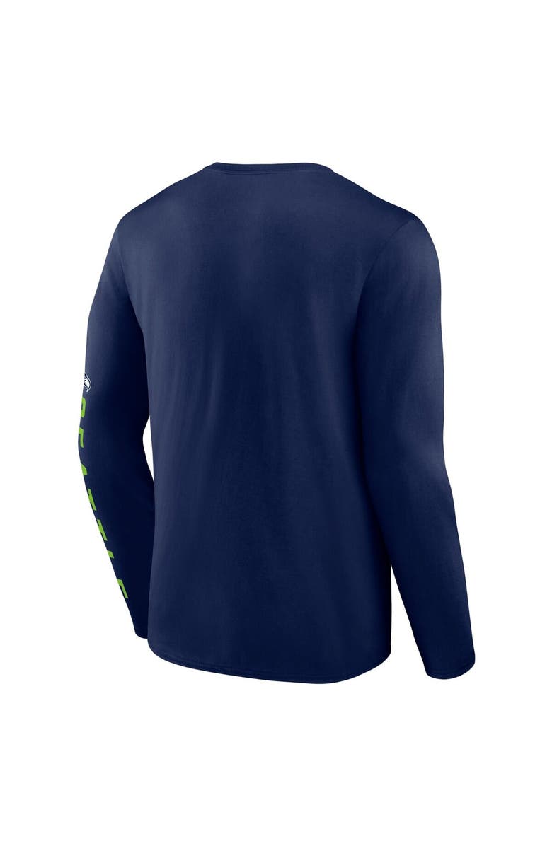 FANATICS Men's Fanatics College Navy Seattle Seahawks Helmet Platform Long Sleeve T-Shirt, Alternate, color,