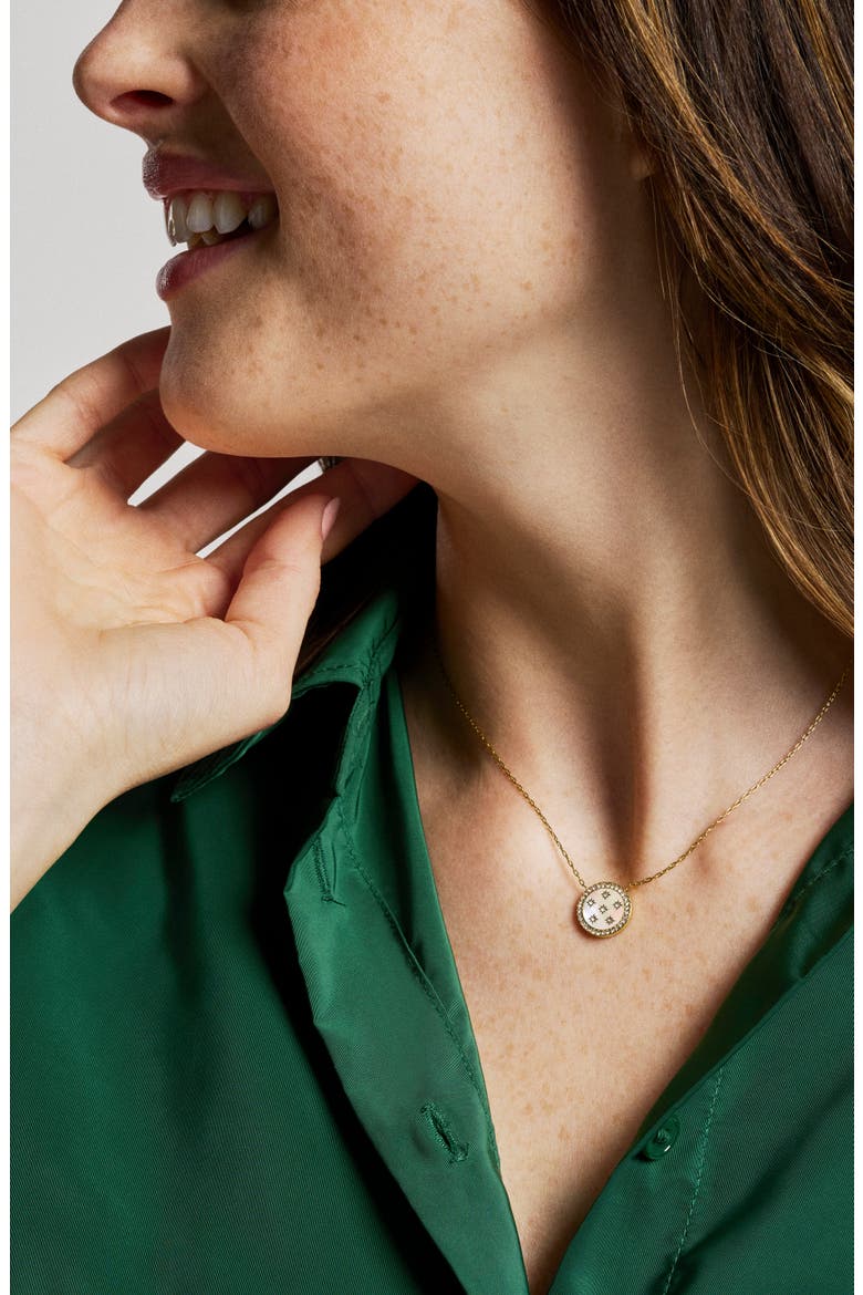 Merrit Mother of Pearl Pendant Necklace, Alternate, color, GOLD