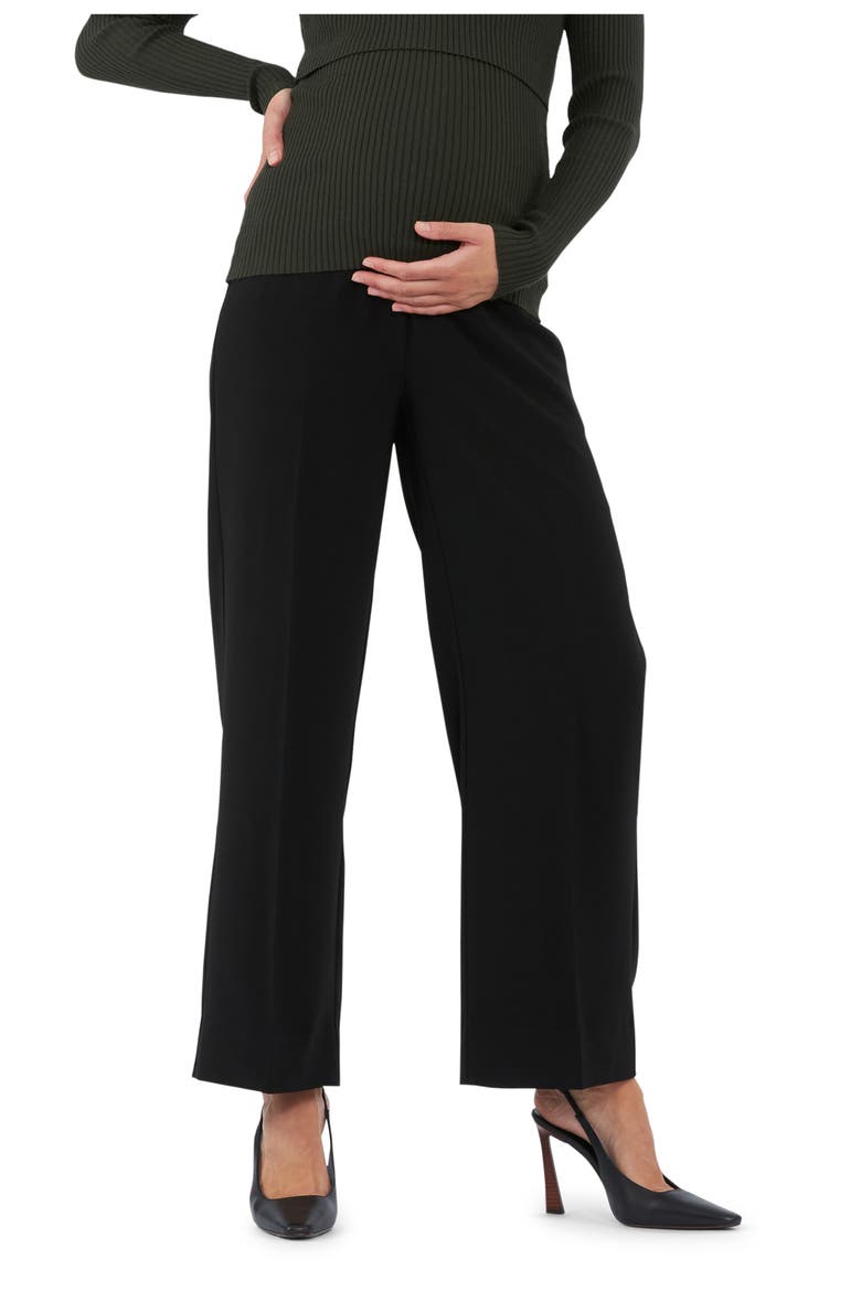 Alexa Wide Leg Maternity Work Pant - Black, Main, color, BLACK