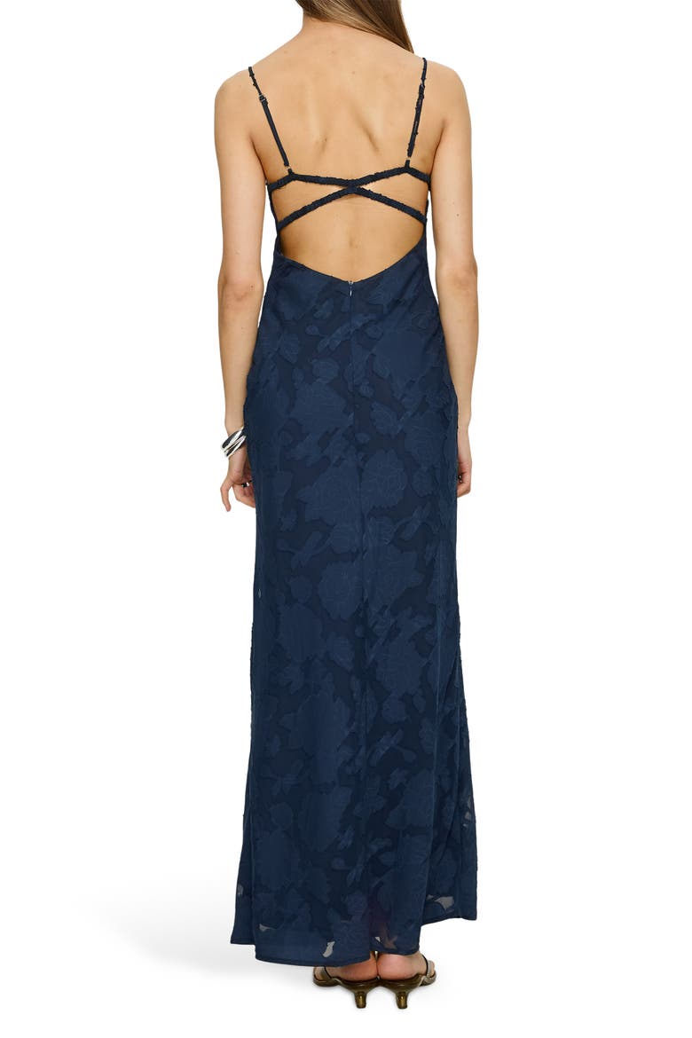 Ariadne Backless Maxi Dress, Alternate, color, NAVY