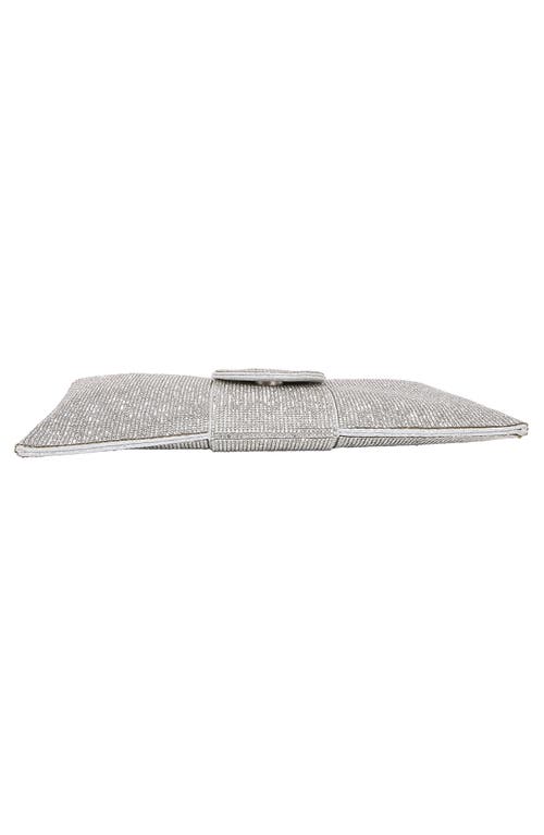 Berness Rhinestone Bow Clutch In Silver