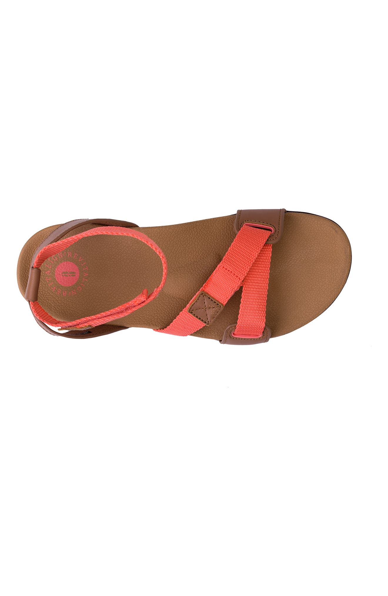 Webbed Orthotic Leather Sandal, Alternate, color, ROSE PORCELAIN