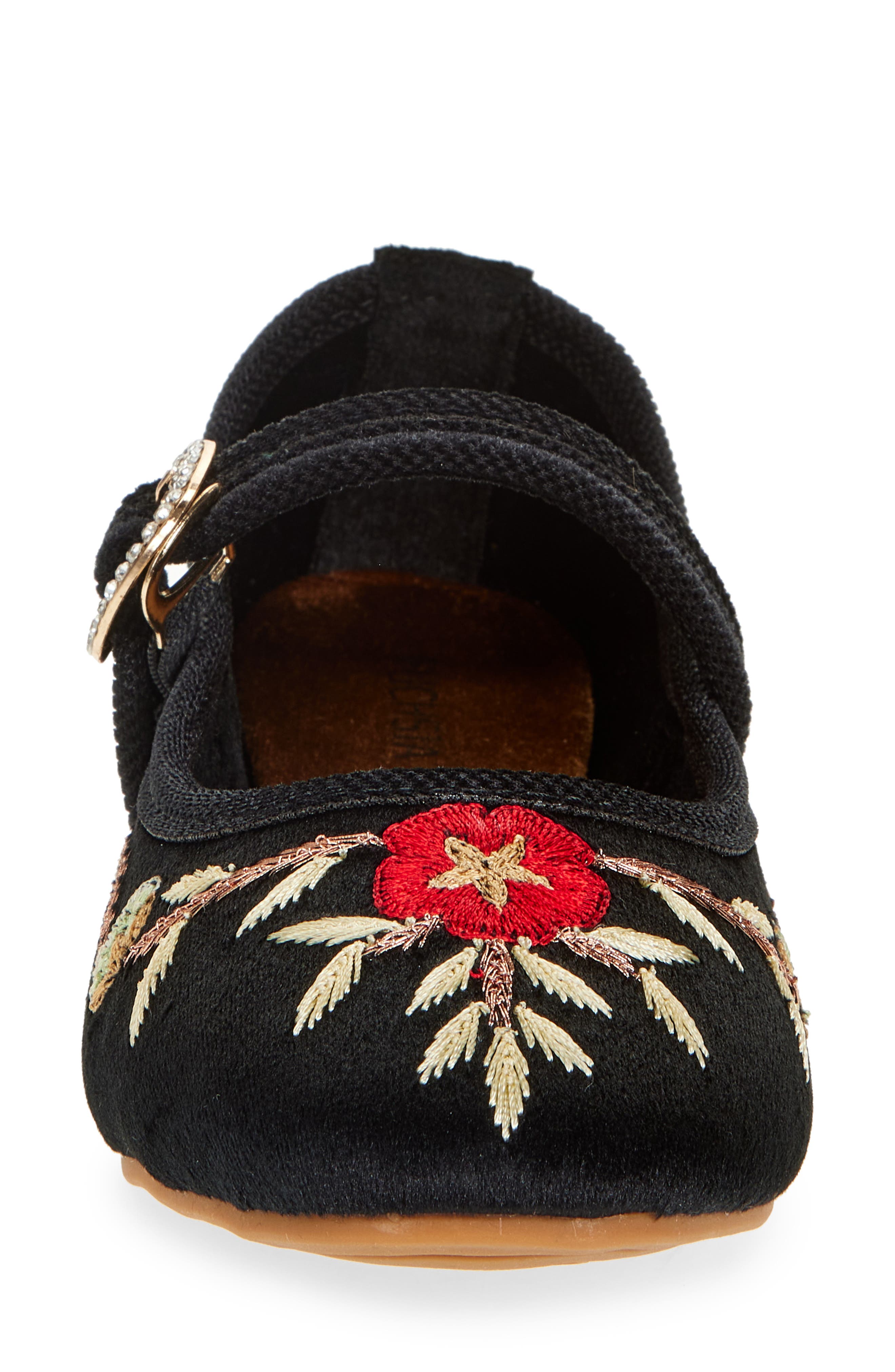 FUCHSIA Paradise Floral Embroidered Mary Jane, Alternate, color, Black