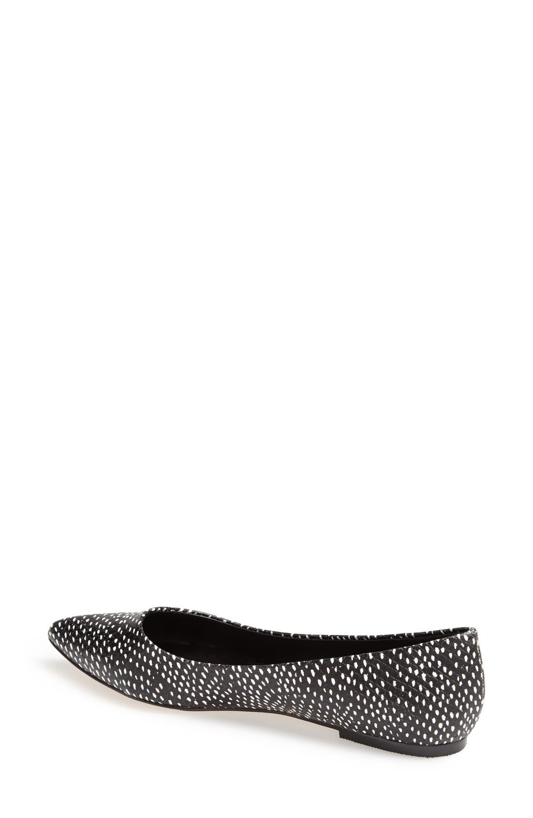 'Quinn' Pointy Toe Ballet Flat, Alternate, color, BLACK