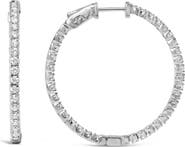 Haus of Brilliance 14K White Gold 1 3/4 Cttw Lab Grown Diamond Inside Out Hoop Earrings