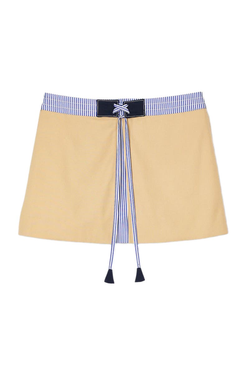 SANDRO Short dual-material skirt, Alternate, color, Beige