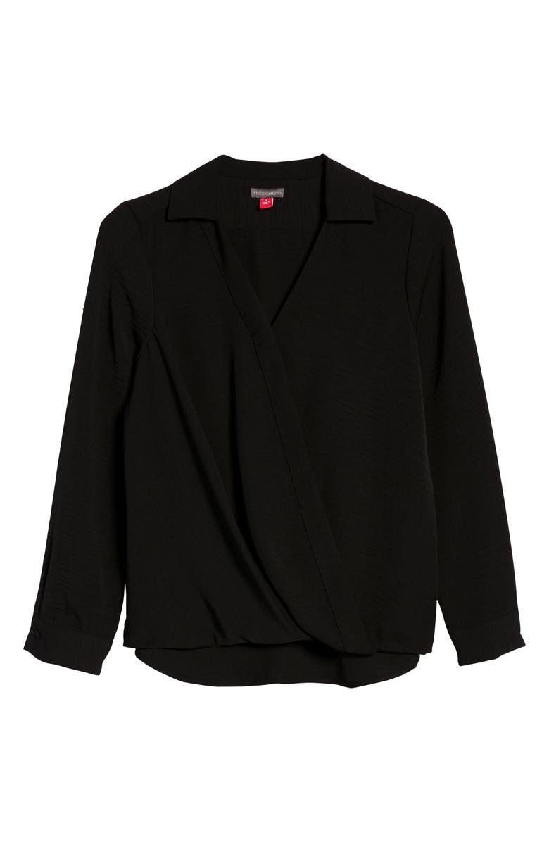 Vince Camuto Wrap Front Rumple Twill Blouse, Alternate, color,
