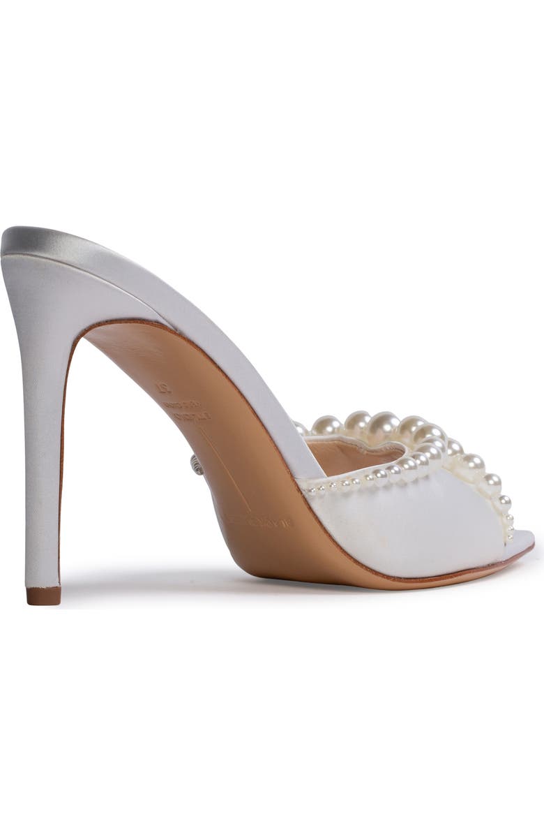 BLACK SUEDE STUDIO Gigi Pointed Toe Slide Sandal, Alternate, color, White Satin