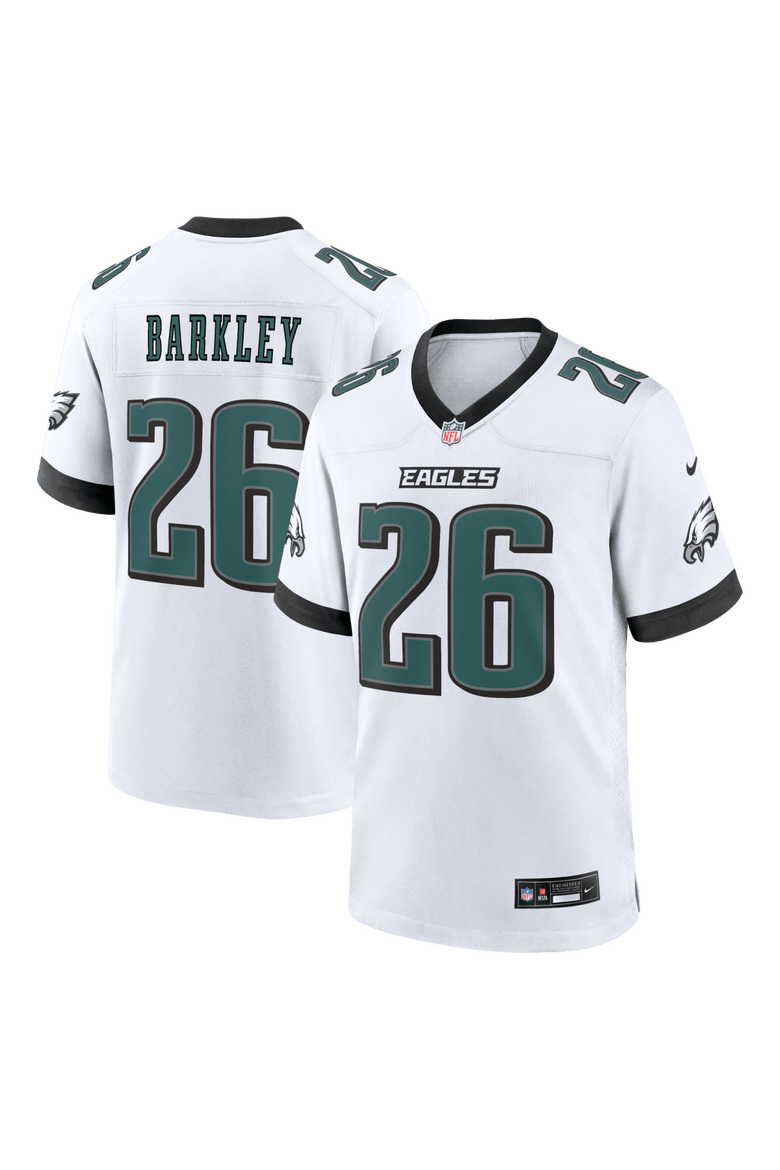 Men's Nike Saquon Barkley  White Philadelphia Eagles Game Jersey, Main, color, White