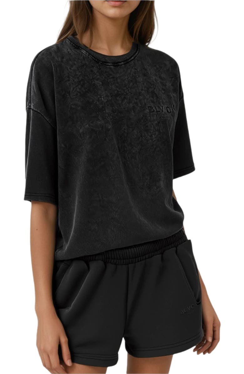 Blvck Acid Wash Mini Shorts, Main, color, Black