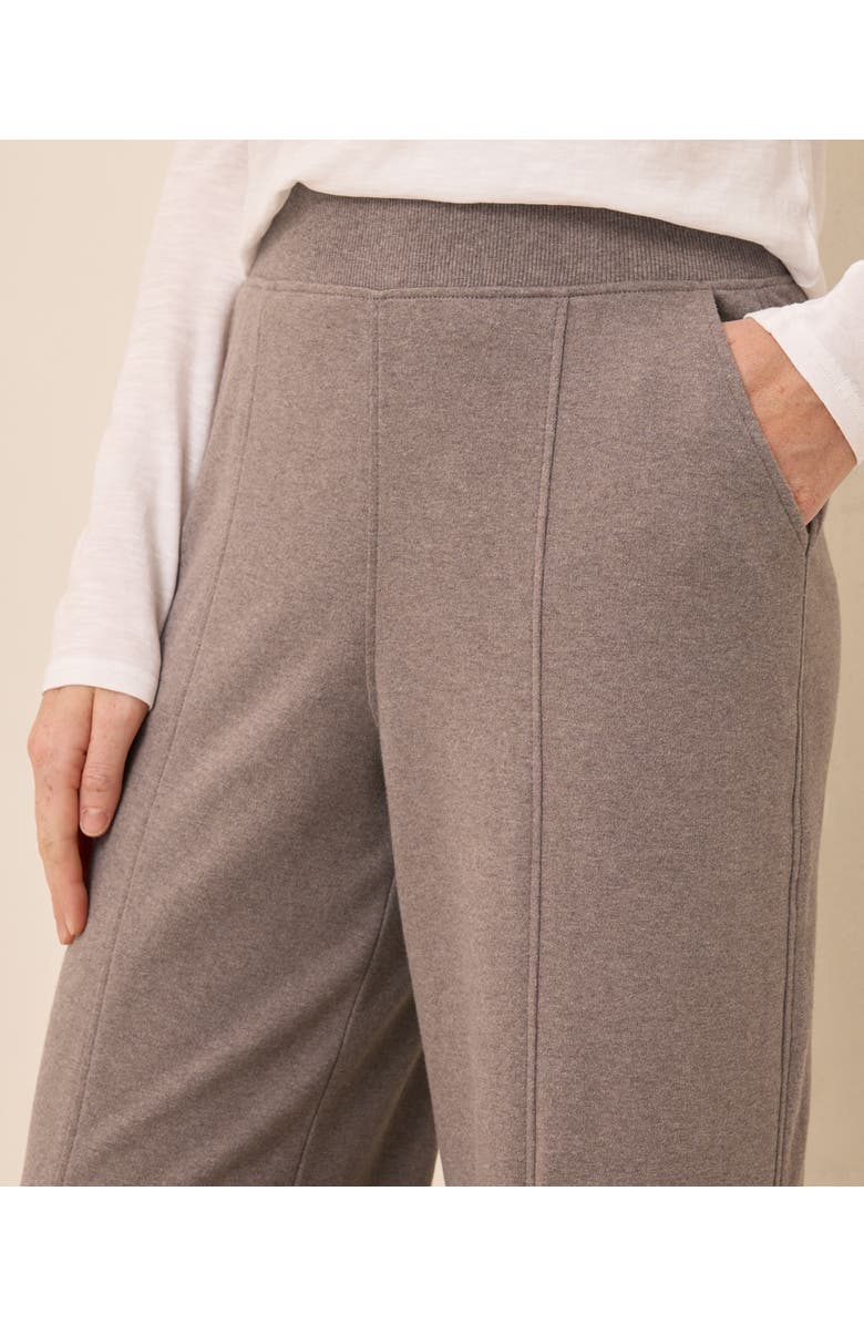 Pact Organic Cotton Airplane Pintuck Wide Leg Pant, Alternate, color, Deep Taupe Heather