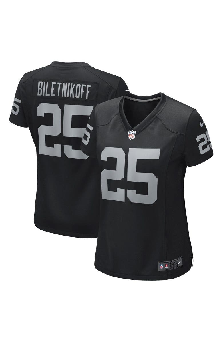 Nike Women's Nike Fred Biletnikoff Black Las Vegas Raiders Game Retired Player Jersey, Main, color, 