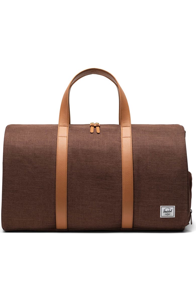 Herschel Supply Co. Novel Recycled Polyester Duffle Bag, Main, color, Potting Soil Crosshatch