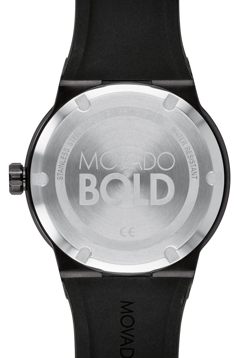 Bold Fusion Silicone Strap Watch, 42mm, Alternate, color, BLACK DIAL