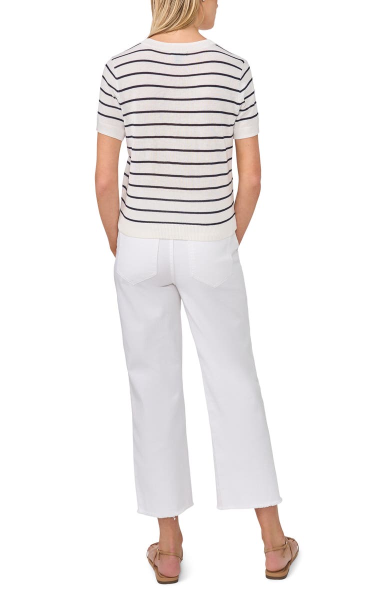 Halogen<sup>®</sup> Stripe Crewneck Sweater, Alternate, color, Bright White