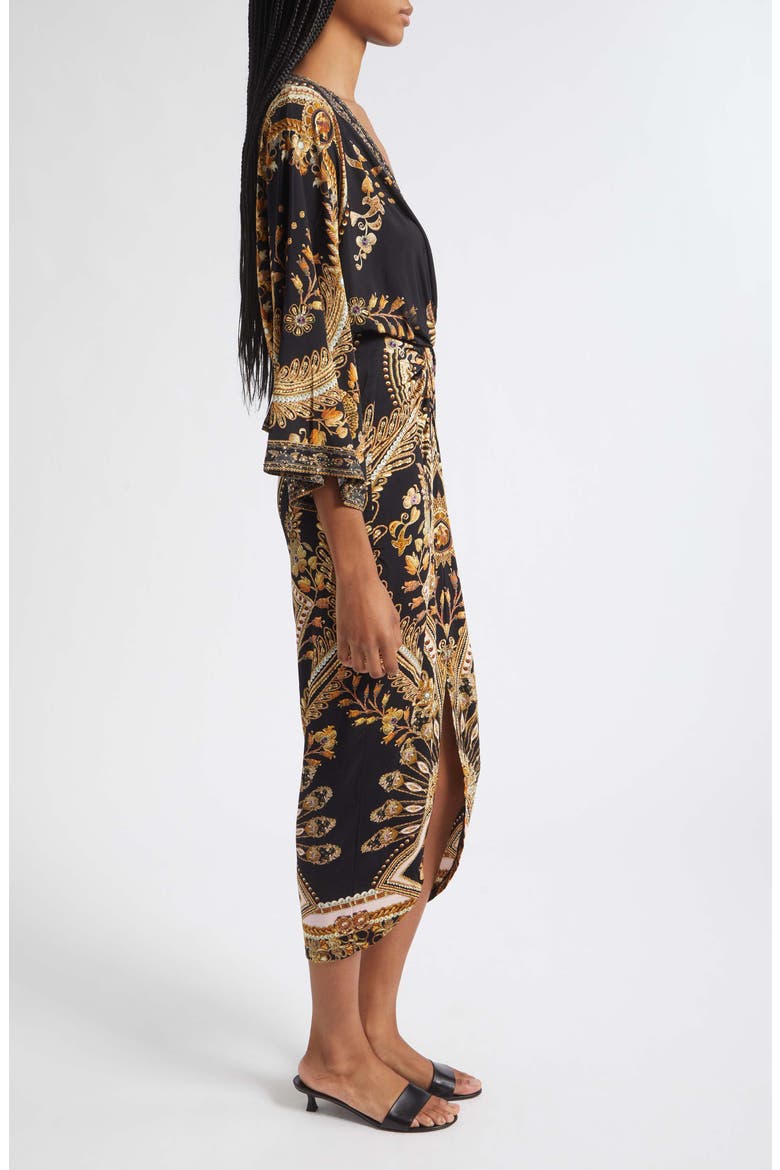 Taurus Rising Twist Detail Jersey Midi Dress, Alternate, color, TAURUS RISING