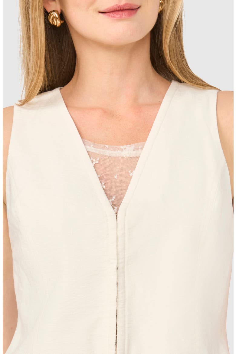 Vest with Lace Tank Underlay, Alternate, color, JET STREAM
