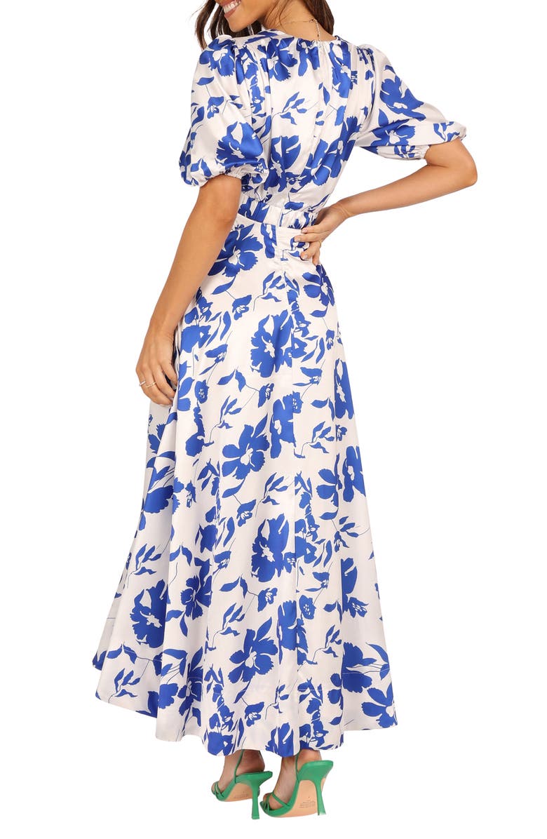 Petal & Pup Aminah Puff Sleeve Maxi Dress, Alternate, color, Blue Floral