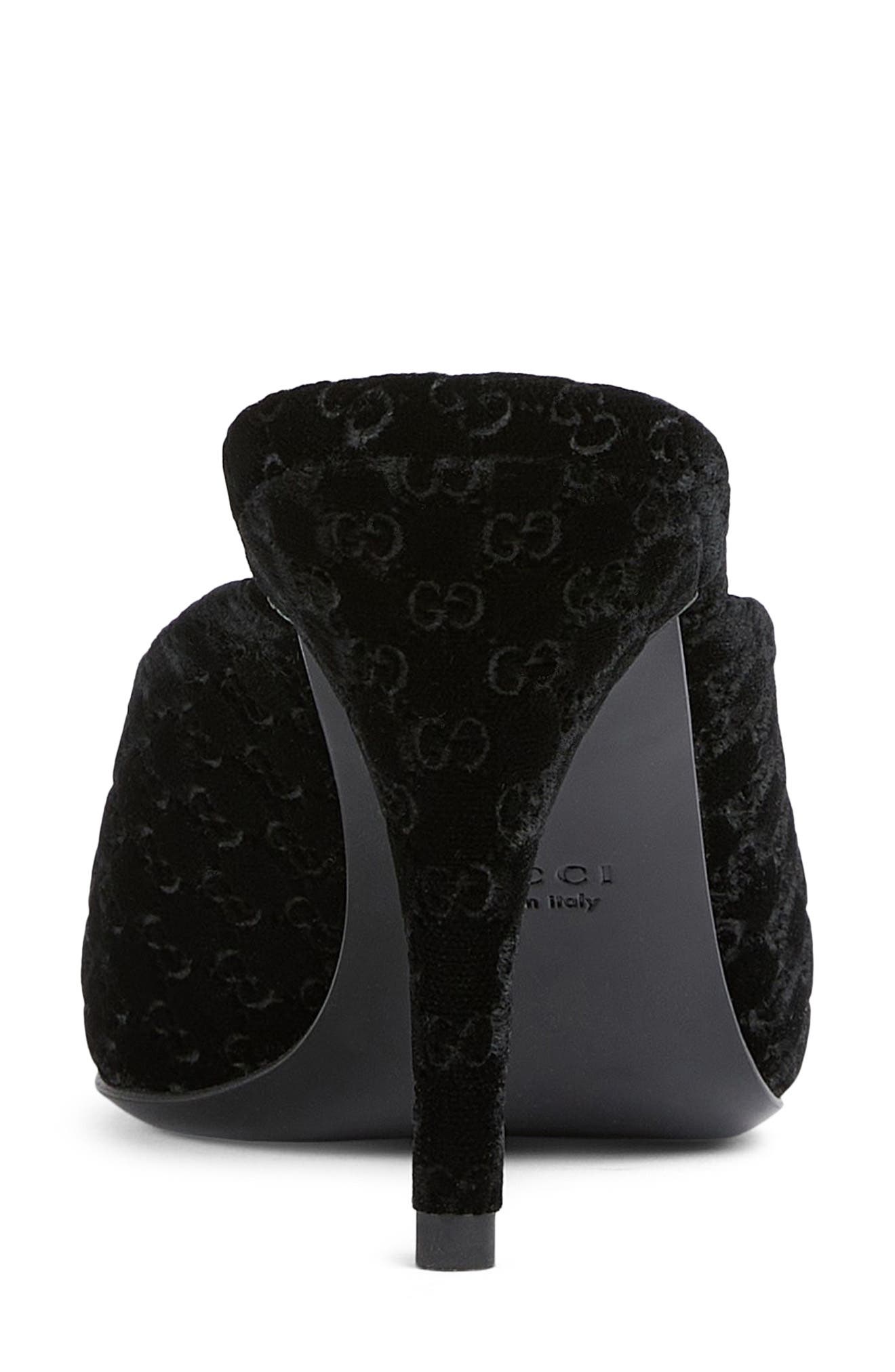 Gucci Erin Pointed Toe Mule, Alternate, color, 001 Black/Black