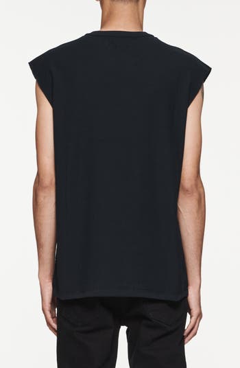 Textured Jersey Graphic Muscle Tee
