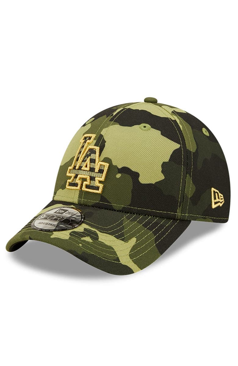 New Era Men's New Era Camo Los Angeles Dodgers 2022 Armed Forces Day 9FORTY Snapback Adjustable Hat, Alternate, color, 