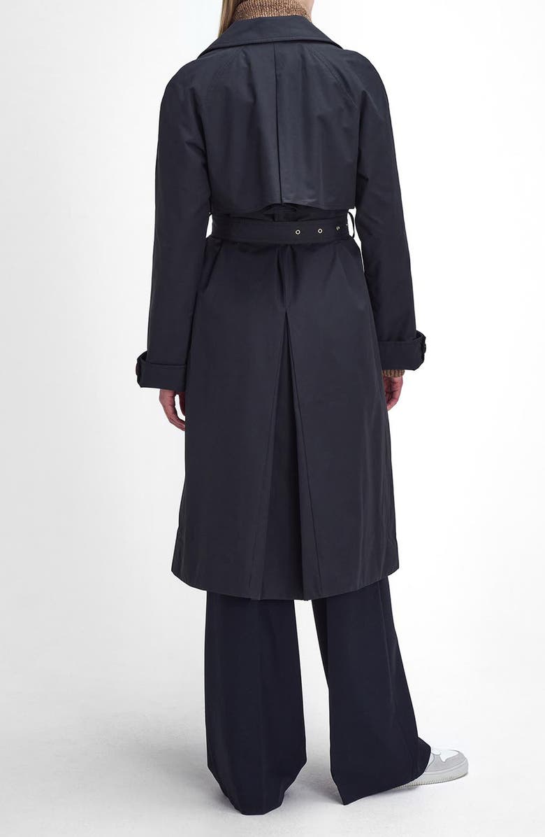 Barbour Gwyn Water Resistant Trench Coat, Alternate, color, Black/ Muted Cabernet Tartan