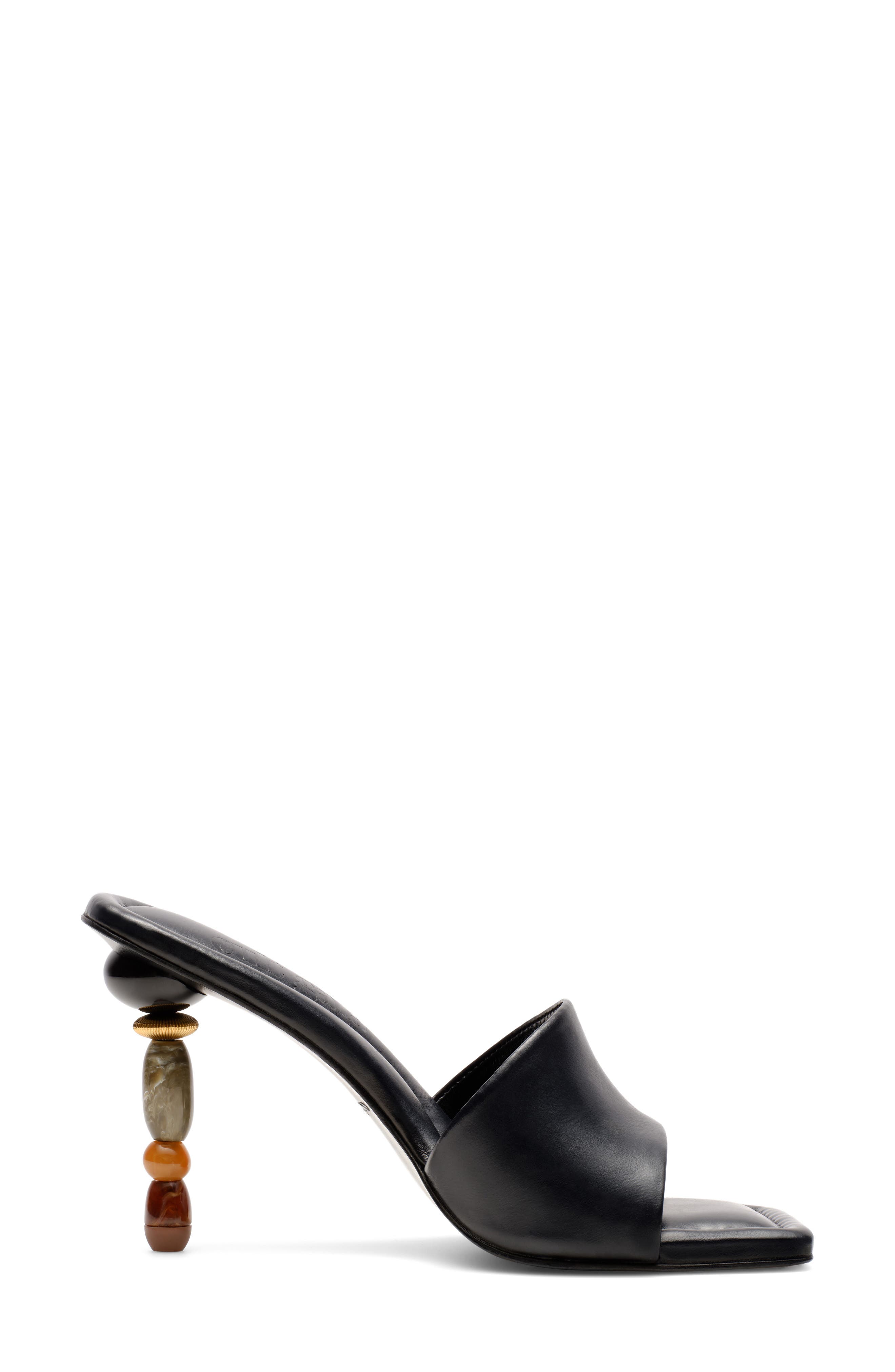 Mahina Leather Sandal, Alternate, color, BLACK