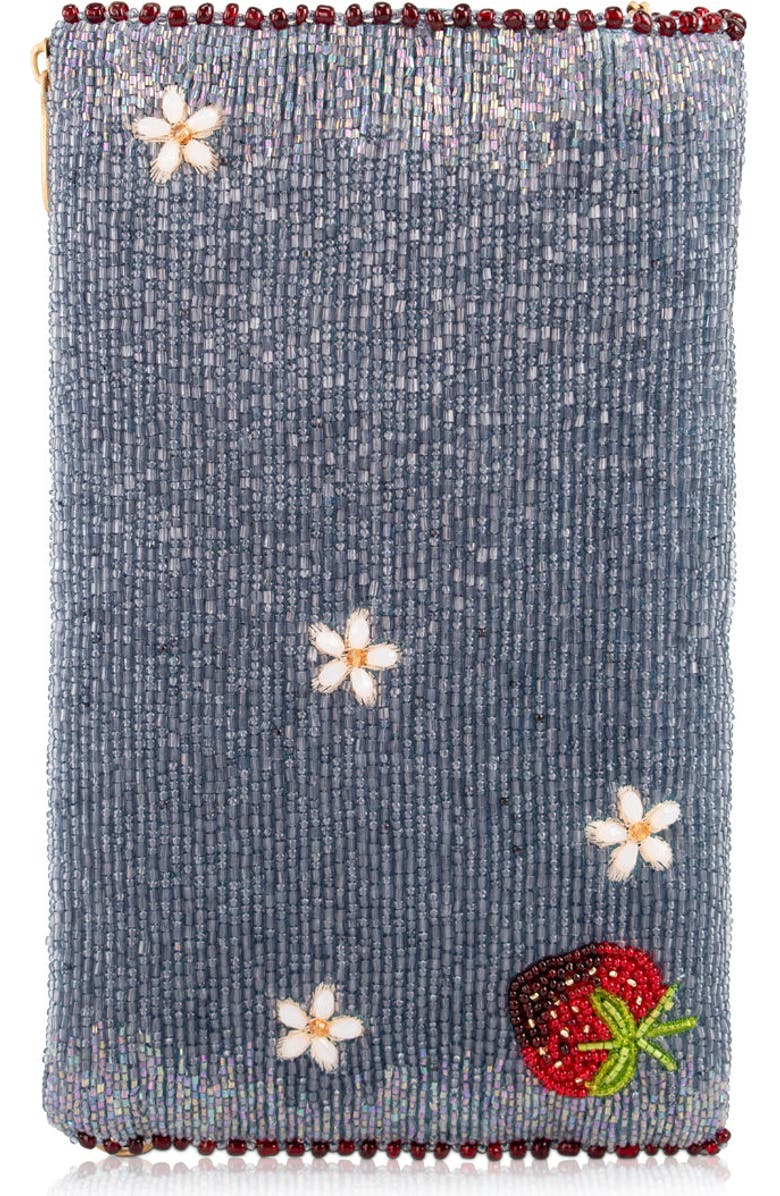 Mary Frances Accessories Strawberry Jam Crossbody Phone Bag, Alternate, color, Blue