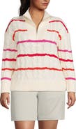 Lands' End Drifter Cotton Quarter Zip Pullover Sweater