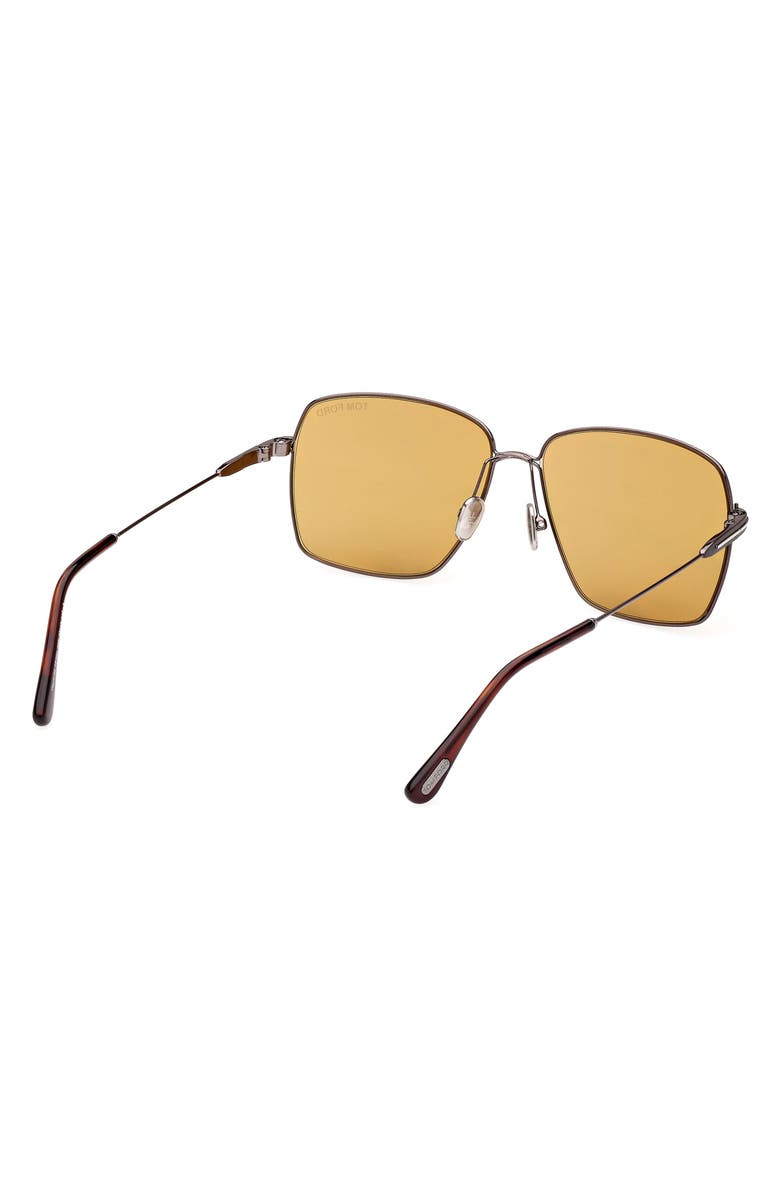 TOM FORD 58mm Square Sunglasses, Alternate, color, Shiny Gunmetal / Brown