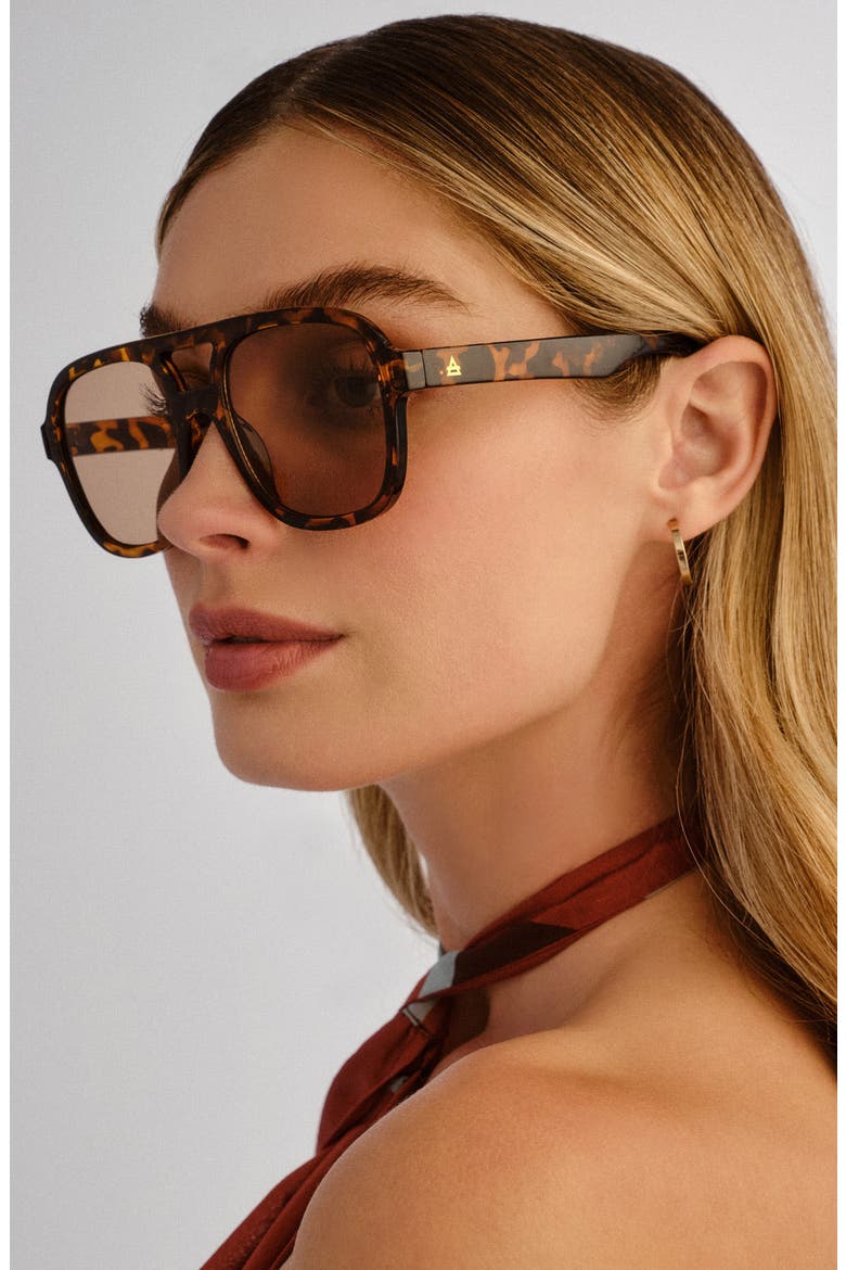 Whirlpool 53mm Aviator Sunglasses, Alternate, color, CHOCOLATE TORT / TAN TINT