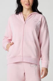 Florence by Mills Crystal Bow Front Zip Hoodie