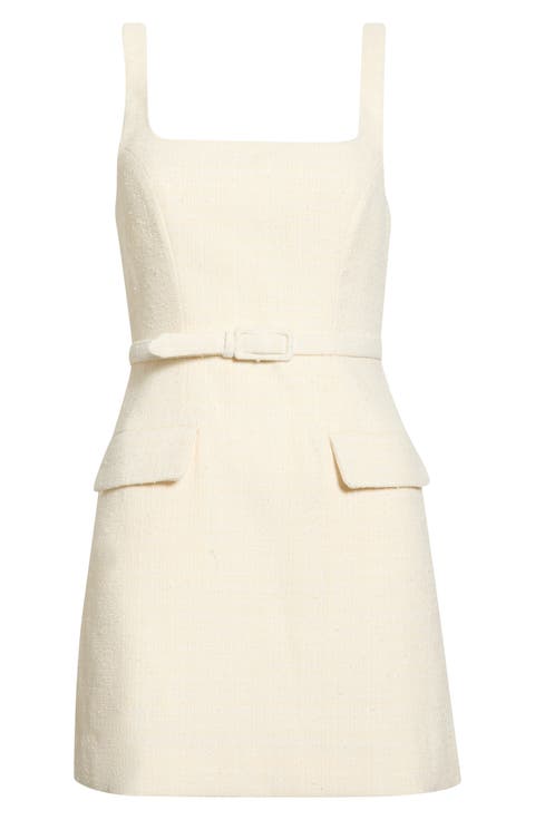 Adelyn Belted Tweed Minidress