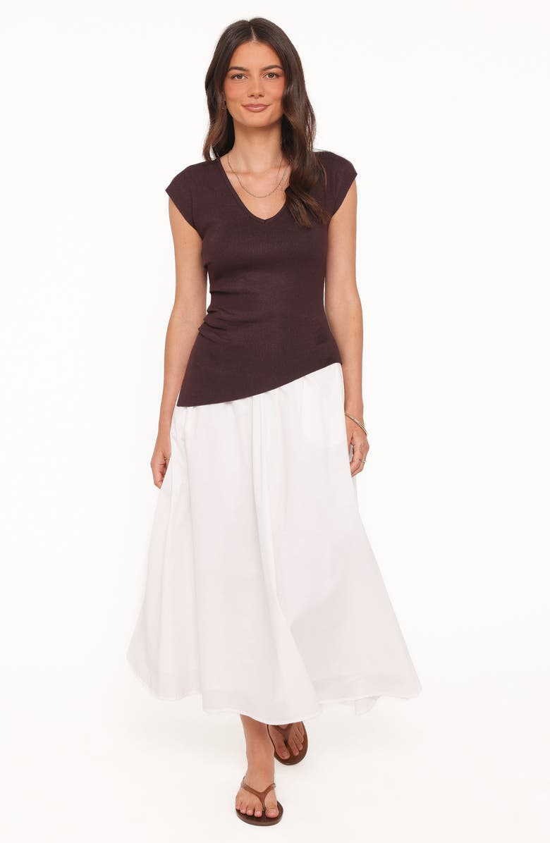 Petal & Pup Side Ruched Knit Top, Alternate, color, Chocolate Brown