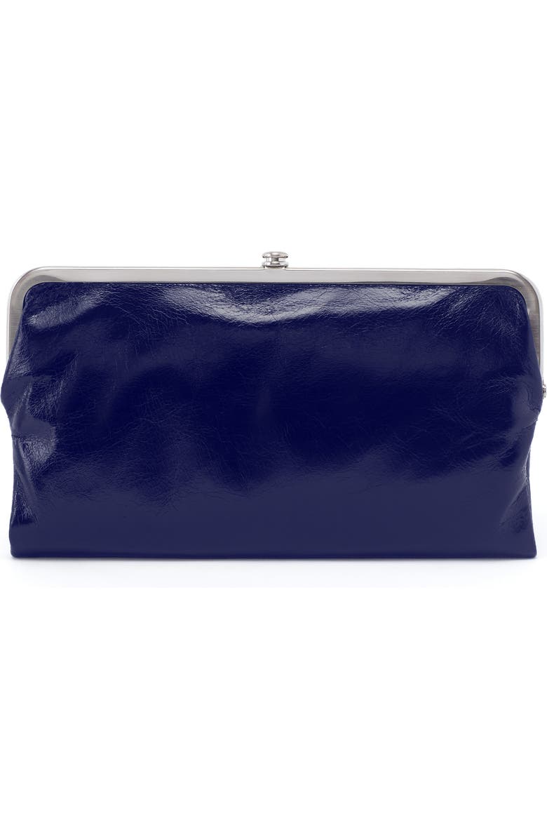 HOBO Lauren Leather Double Frame Clutch, Alternate, color, Winter Violet
