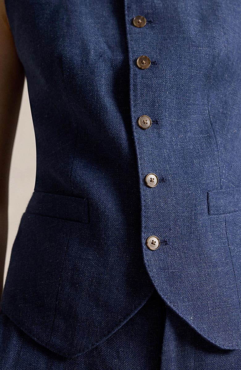 Polo Ralph Lauren Linen & Cotton Vest, Alternate, color, Blue Melange