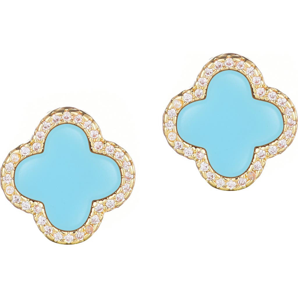 Adornia Initial Clover Stud Earrings